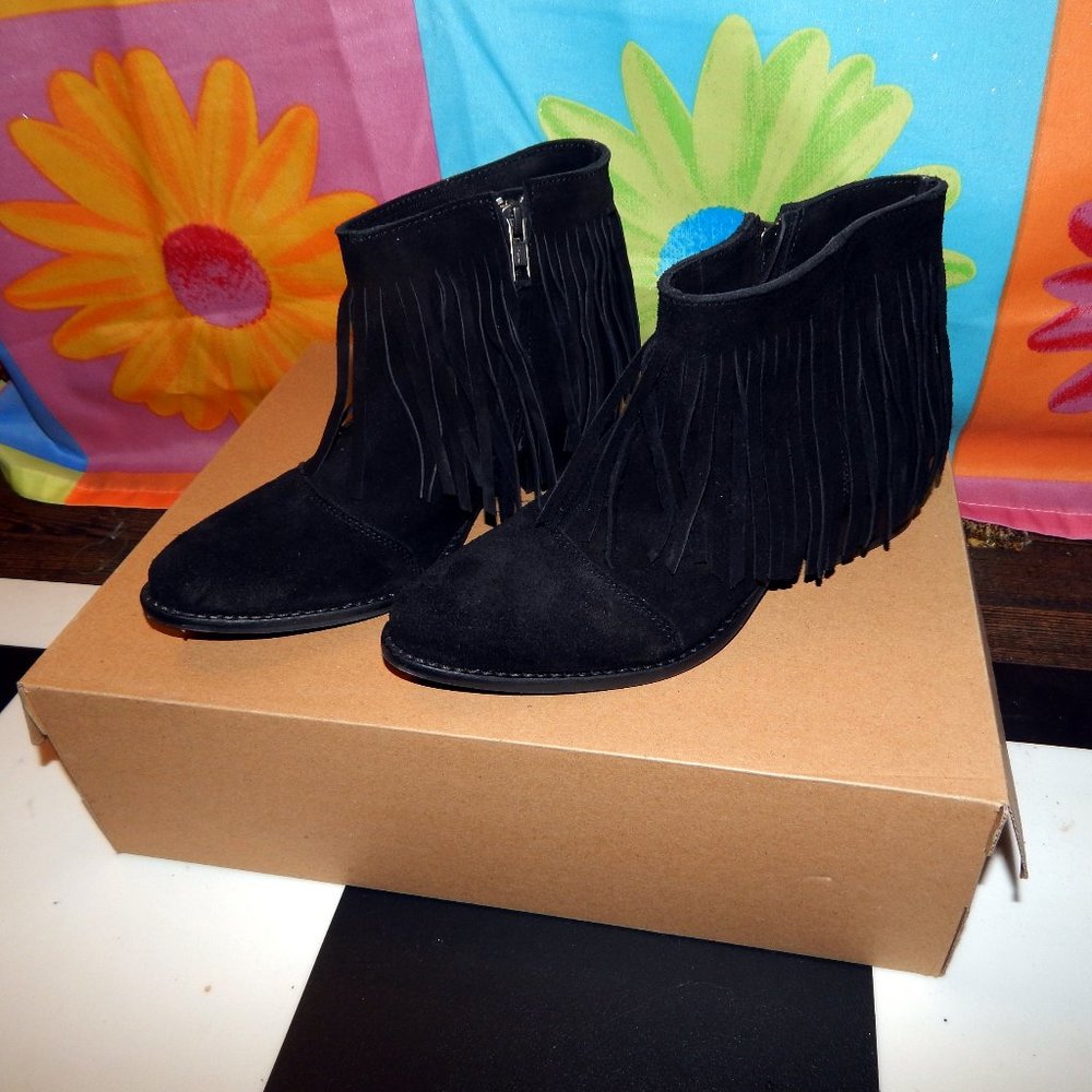 Nasty Gal Black Suede Booties, Size 6.5